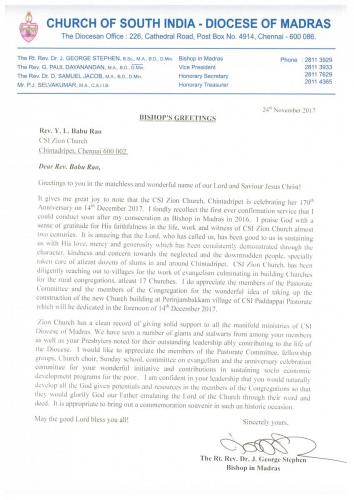 Rt. Rev. Dr.J. George Stephen, Bishop in Madras